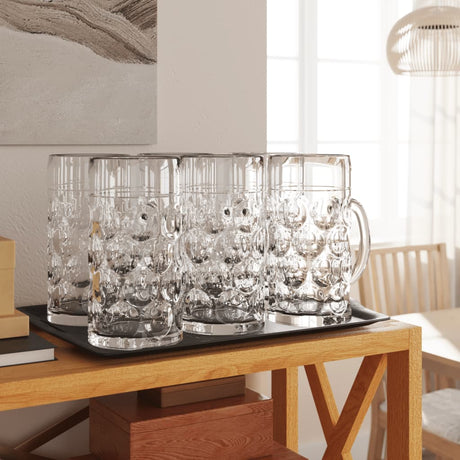 VidaXL ølkrus med hank 6 stk 1000 ml glas