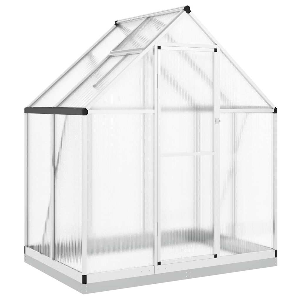 Vidaxxl havedrivhus med basisramme 169x114x202 cm aluminium sølvfarvet