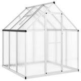 Vidaxxl havedrivhus med basisramme 169x169x195 cm aluminium sølvfarvet