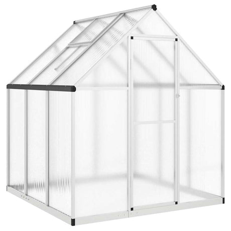 Vidaxxl havedrivhus med basisramme 169x169x195 cm aluminium sølvfarvet