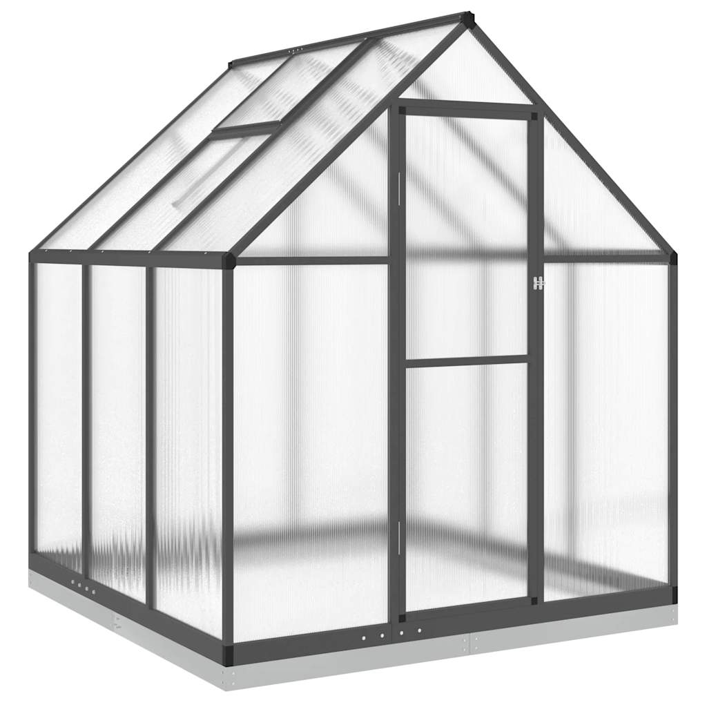VidaXL Havedrivhus med basisramme 169x169x202 cm aluminium antracit farve