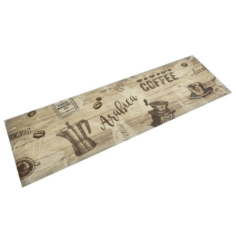 Vidaxx køkkenmåtte vaskbart kaffeprint 45x150 cm fløjlsbrun