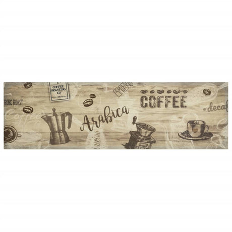 Vidaxx køkkenmåtte vaskbart kaffeprint 45x150 cm fløjlsbrun