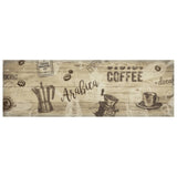 Vidaxx køkkenmåtte vaskbart kaffeprint 60x180 cm fløjlsbrun