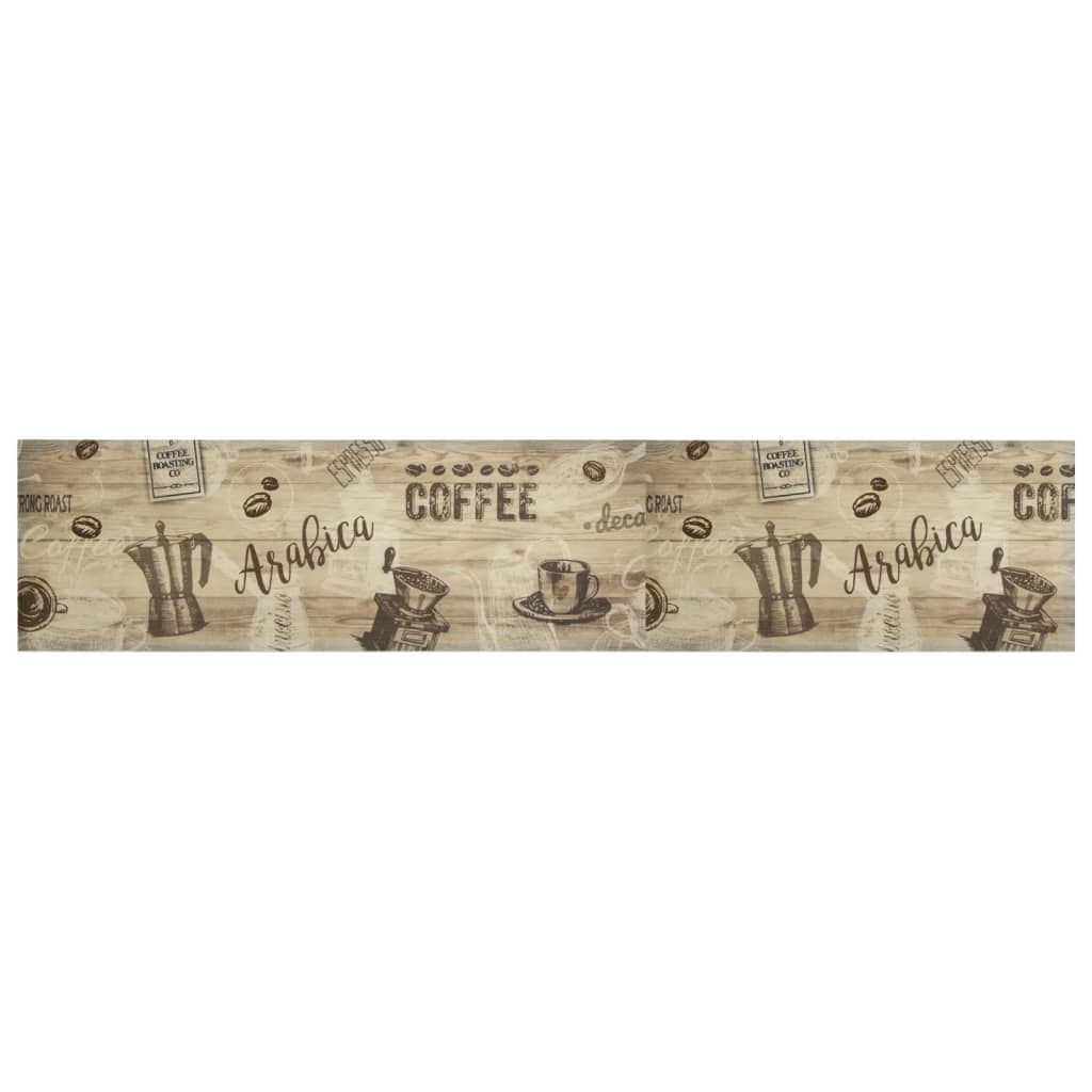 Vidaxx køkkenmåtte vaskbart kaffeprint 60x300 cm fløjlsbrun
