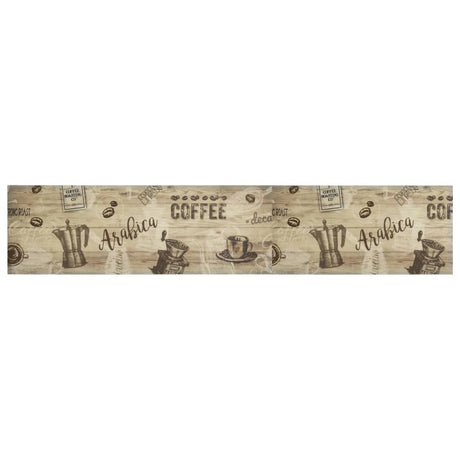 Vidaxx køkkenmåtte vaskbart kaffeprint 60x300 cm fløjlsbrun