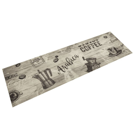 Vidaxx køkkenmåtte vaskbart kaffeprint 45x150 cm fløjlsgrå