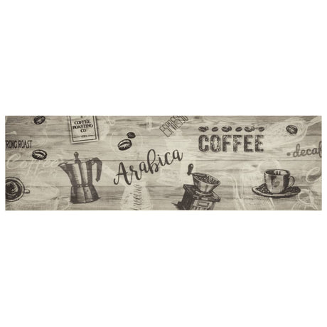 Vidaxx køkkenmåtte vaskbart kaffeprint 45x150 cm fløjlsgrå
