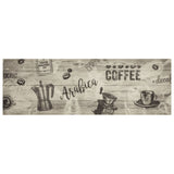 Vidaxx køkkenmåtte vaskbart kaffeprint 60x180 cm fløjlsgrå