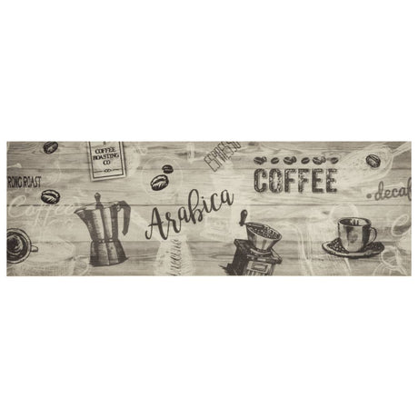 Vidaxx køkkenmåtte vaskbart kaffeprint 60x180 cm fløjlsgrå