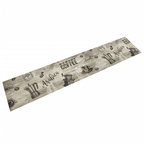 Vidaxx køkkenmåtte vaskbart kaffeprint 60x300 cm fløjlsgrå