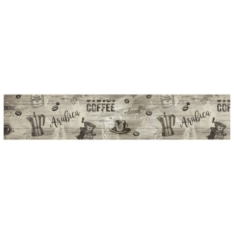 Vidaxx køkkenmåtte vaskbart kaffeprint 60x300 cm fløjlsgrå