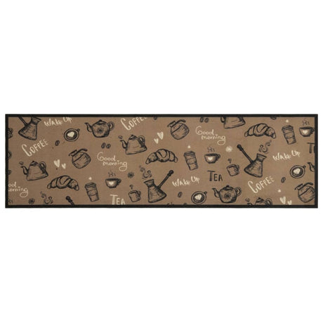 Vidaxx køkkenmåtte vaskbart morgenprint 45x150 cm fløjlsbrun