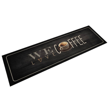 Vidaxx køkkenmåtte vaskbar kaffe tekst 45x150 cm fløjl