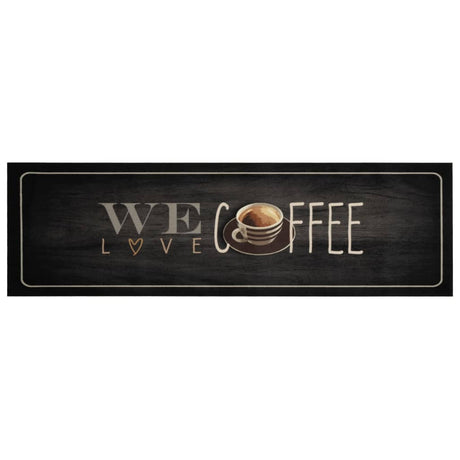 Vidaxx køkkenmåtte vaskbar kaffe tekst 45x150 cm fløjl