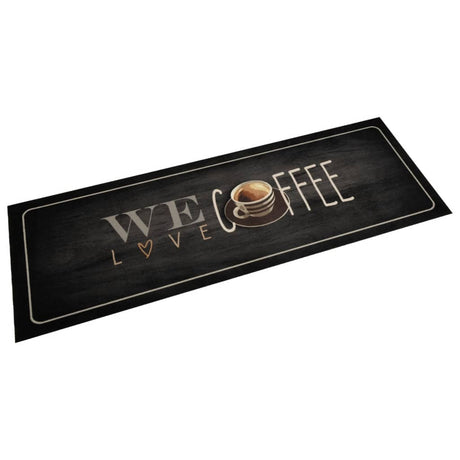 Vidaxx køkkenmåtte vaskbar kaffe tekst 60x180 cm fløjl
