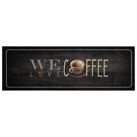 Vidaxx køkkenmåtte vaskbar kaffe tekst 60x180 cm fløjl