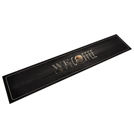 Vidaxx køkkenmåtte vaskbar kaffe tekst 60x300 cm fløjl