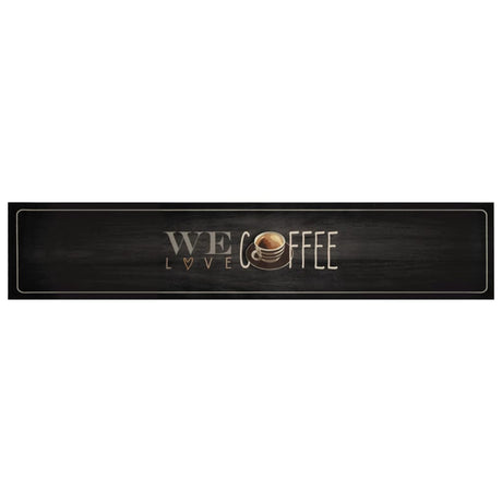 Vidaxx køkkenmåtte vaskbar kaffe tekst 60x300 cm fløjl