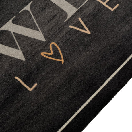 Vidaxx køkkenmåtte vaskbar kaffe tekst 60x300 cm fløjl