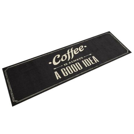 Vidaxx køkkenmåtte vaskbar kaffe tekst 45x150 cm fløjl