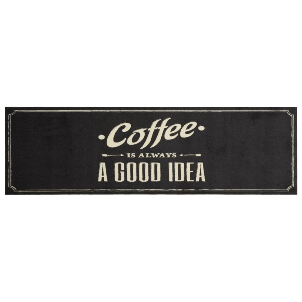 Vidaxx køkkenmåtte vaskbar kaffe tekst 45x150 cm fløjl