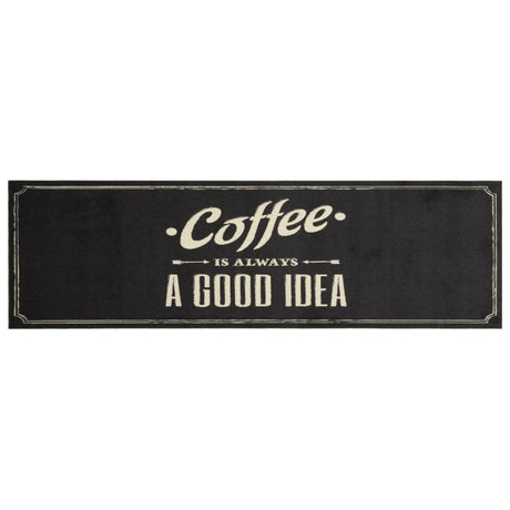 Vidaxx køkkenmåtte vaskbar kaffe tekst 45x150 cm fløjl