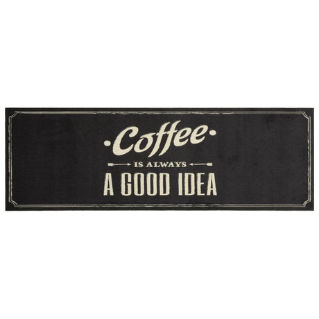Vidaxx køkkenmåtte vaskbar kaffe tekst 60x180 cm fløjl
