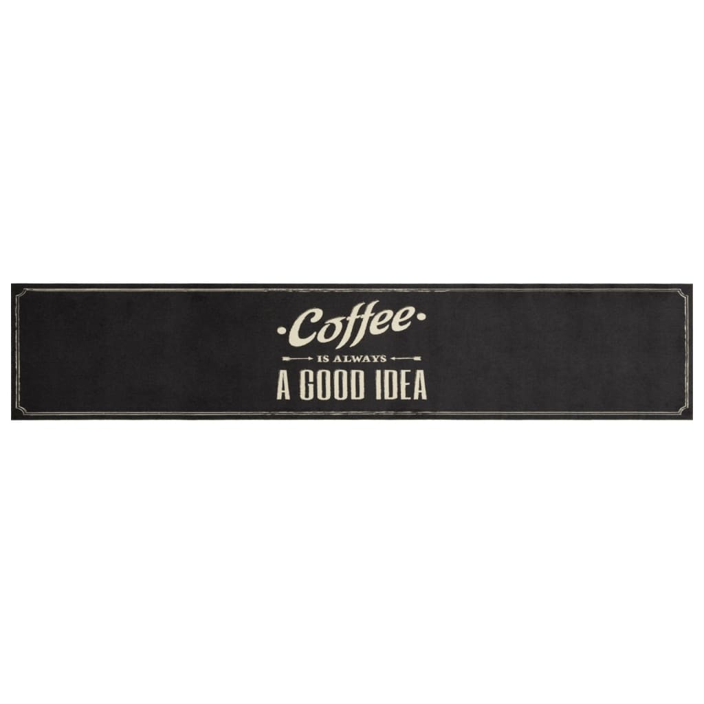 Vidaxx køkkenmåtte vaskbar kaffe tekst 60x300 cm fløjl