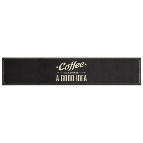 Vidaxx køkkenmåtte vaskbar kaffe tekst 60x300 cm fløjl