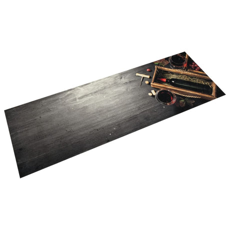 Vidaxx køkkenmåtte vaskbar vinflaske print 60x180 cm fløjl