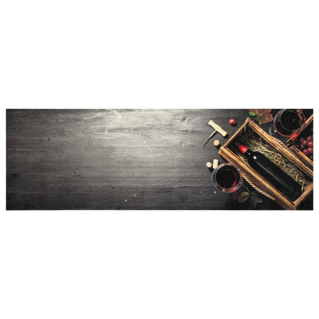 Vidaxx køkkenmåtte vaskbar vinflaske print 60x180 cm fløjl