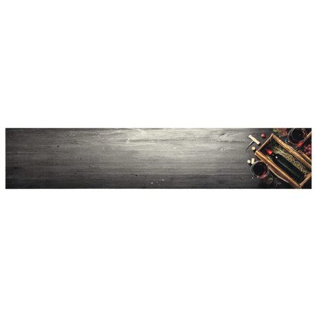 Vidaxx køkkenmåtte vaskbar vinflaske print 60x300 cm fløjl