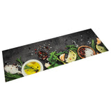 Vidaxx køkkenmåtte vaskbart urteprint 45x150 cm fløjl