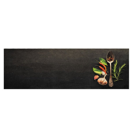 Vidaxx køkkenmåtte vaskbart urteprint 60x180 cm fløjl
