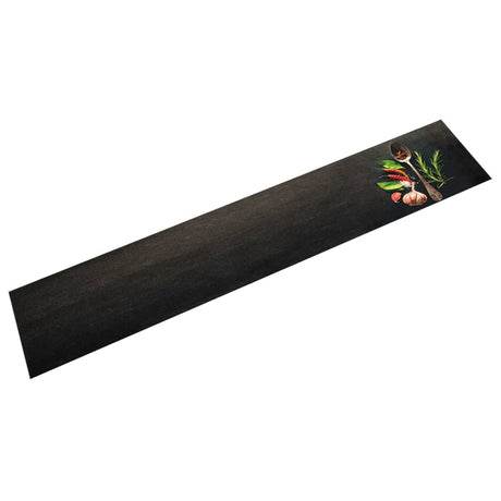 Vidaxx køkkenmåtte vaskbart urteprint 60x300 cm fløjl