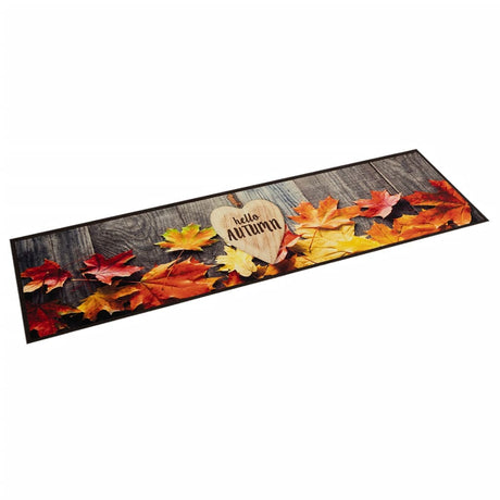 Vidaxx køkkenmåtte vaskbart efterårsprint 60x300 cm fløjl
