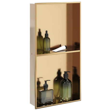 Vidaxx bruseniche 32x62x9 cm børstet guldfarvet rustfrit stål