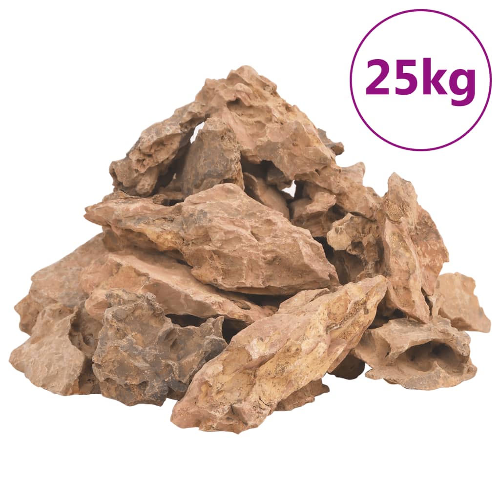 VidaXL lavasten 25 kg 1-10 cm brun