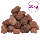 VidaXL lavasten 10 kg 3-5 cm rød