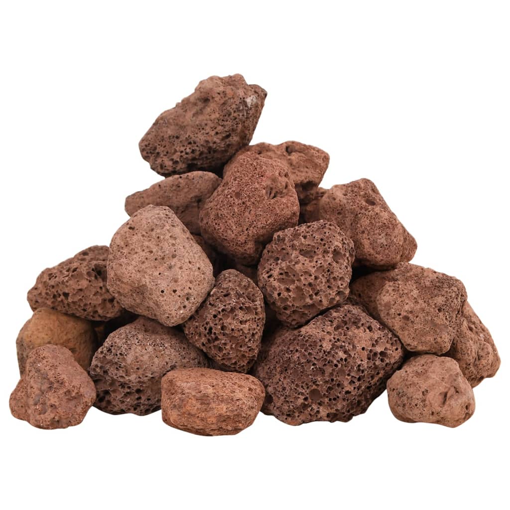 VidaXL lavasten 10 kg 3-5 cm rød