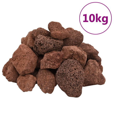 VidaXL lavasten 10 kg 5-8 cm rød