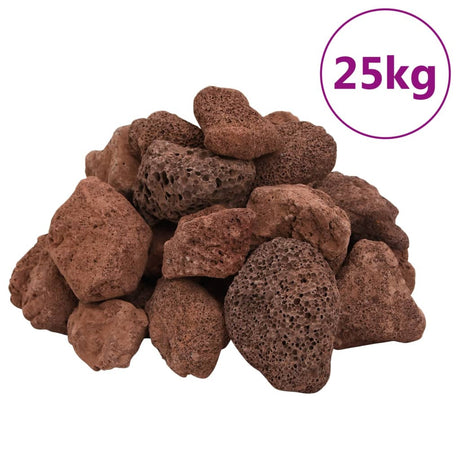 VidaXL lavasten 25 kg 5-8 cm rød