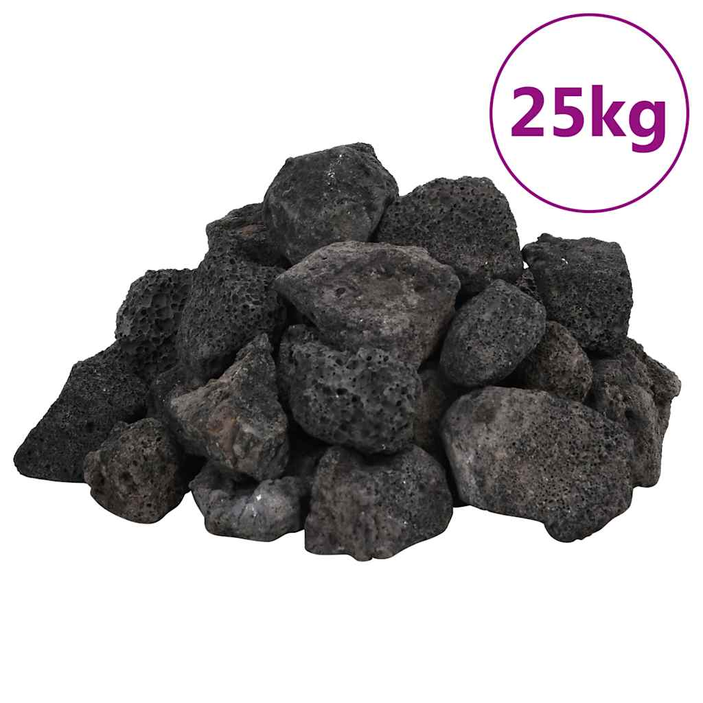 VidaXL lavasten 25 kg 3-5 cm sort
