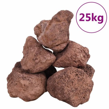 VidaXL lavasten 25 kg 10-30 cm rød