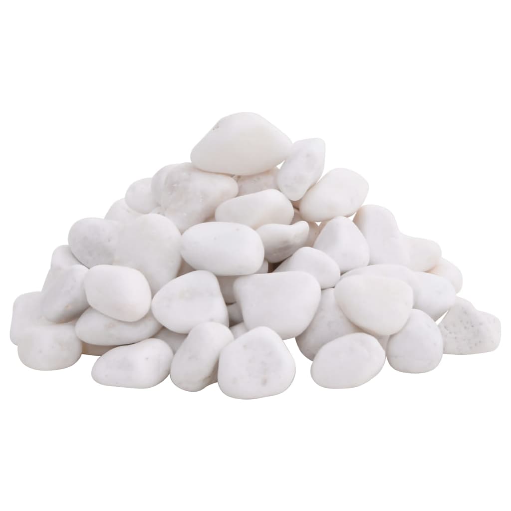 Vidaxl småsten poleret 2-5 cm 25 kg hvid