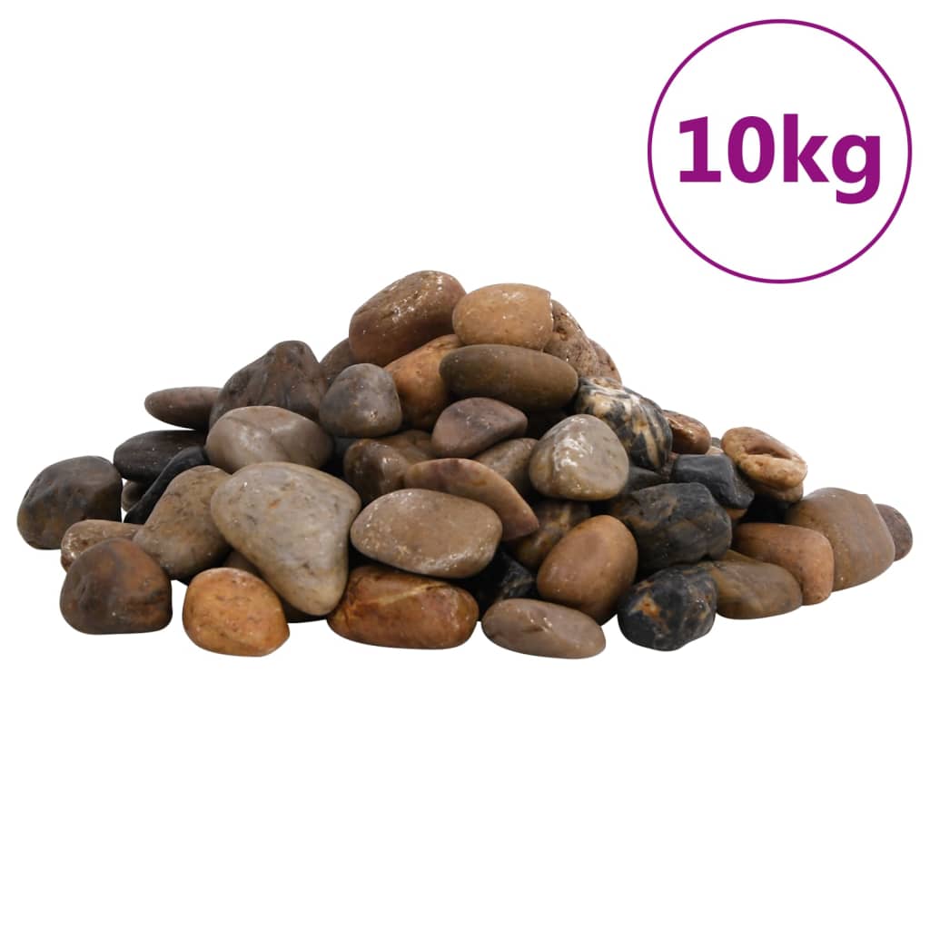 Vidaxl småsten poleret 2-5 cm 10 kg flerfarvet