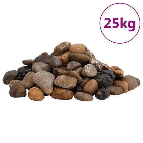 Vidaxl småsten poleret 2-5 cm 25 kg flerfarvet