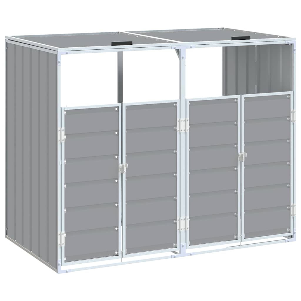 Vidaxx container opbevaring til 2 containere 144x81x113 cm grå stål