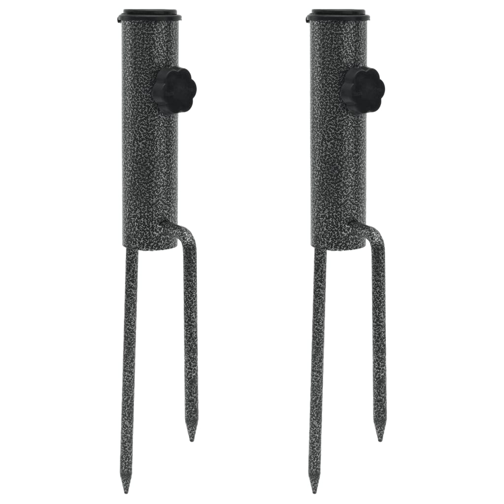 Vidaxx parasolstativer med stifter 2 stk 9x35 cm galvaniseret stål